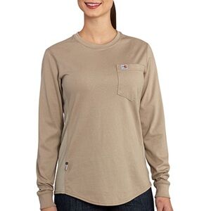 Carhartt Force Crewneck Long Sleeve Shirt Workwear Utility Size L